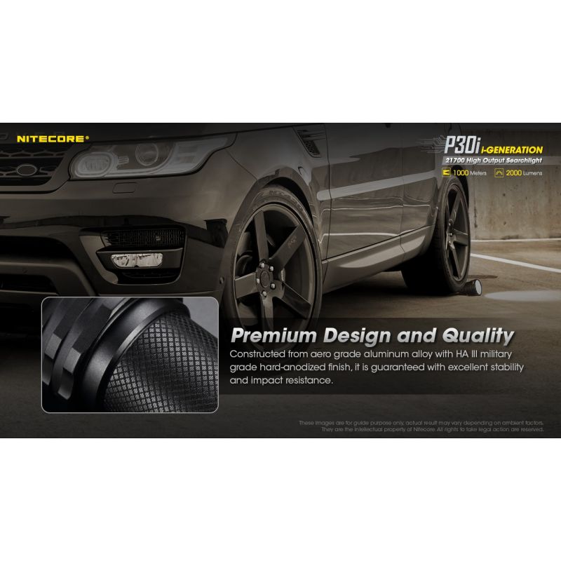 Nitecore P30i med XHP35 HI LED 2000 lumen højtydende lommelygte med 1000 meter rækkevidde til natteeventyr