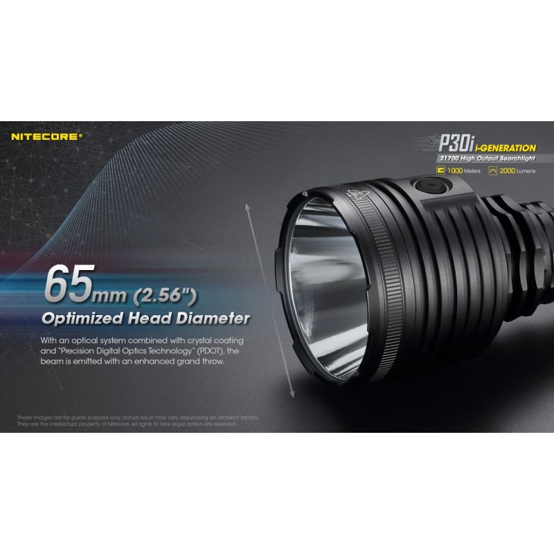 Nitecore P30i med XHP35 HI LED 2000 lumen højtydende lommelygte med 1000 meter rækkevidde til natteeventyr