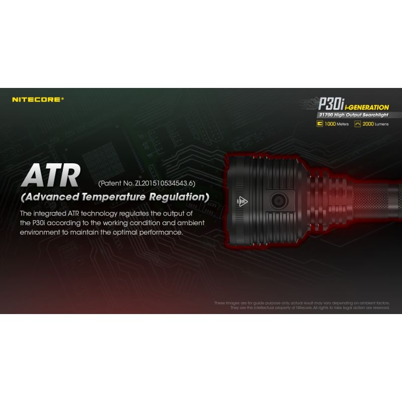 Nitecore P30i med XHP35 HI LED 2000 lumen højtydende lommelygte med 1000 meter rækkevidde til natteeventyr