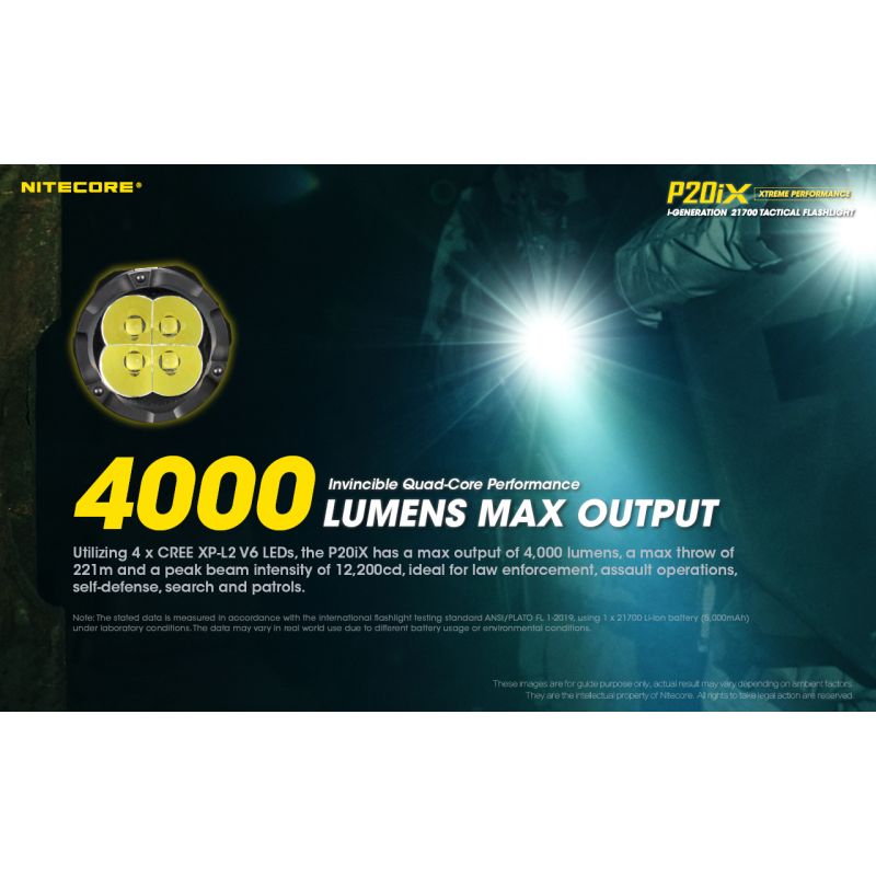 Nitecore P20IX outdoor lommelygte med 4000 lumen stærk belysning USB-C genopladelig til camping og nødbrug