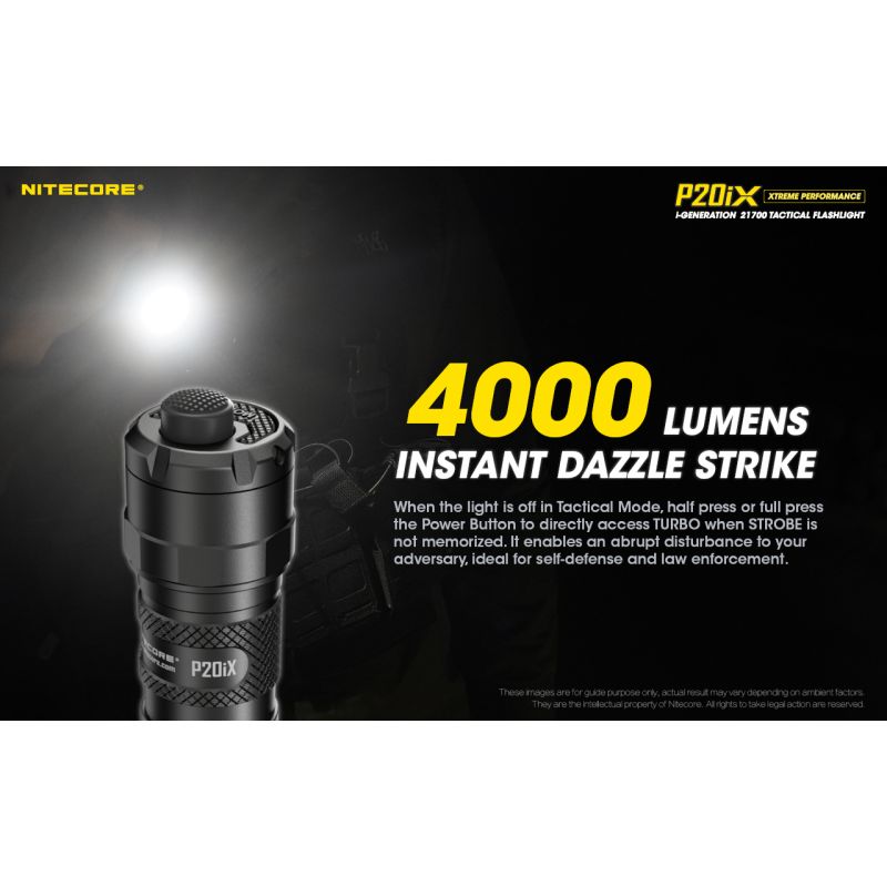 Nitecore P20IX outdoor lommelygte med 4000 lumen stærk belysning USB-C genopladelig til camping og nødbrug