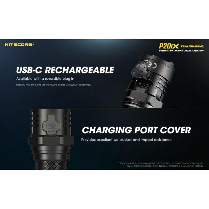 Nitecore P20IX outdoor lommelygte med 4000 lumen stærk belysning USB-C genopladelig til camping og nødbrug