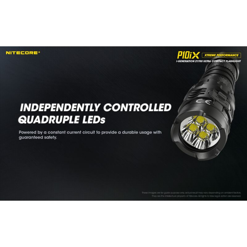 Nitecore P10iX stærk LED lommelygte 4000 lumen fleksibel batterivalg perfekt til udendørs og militær brug