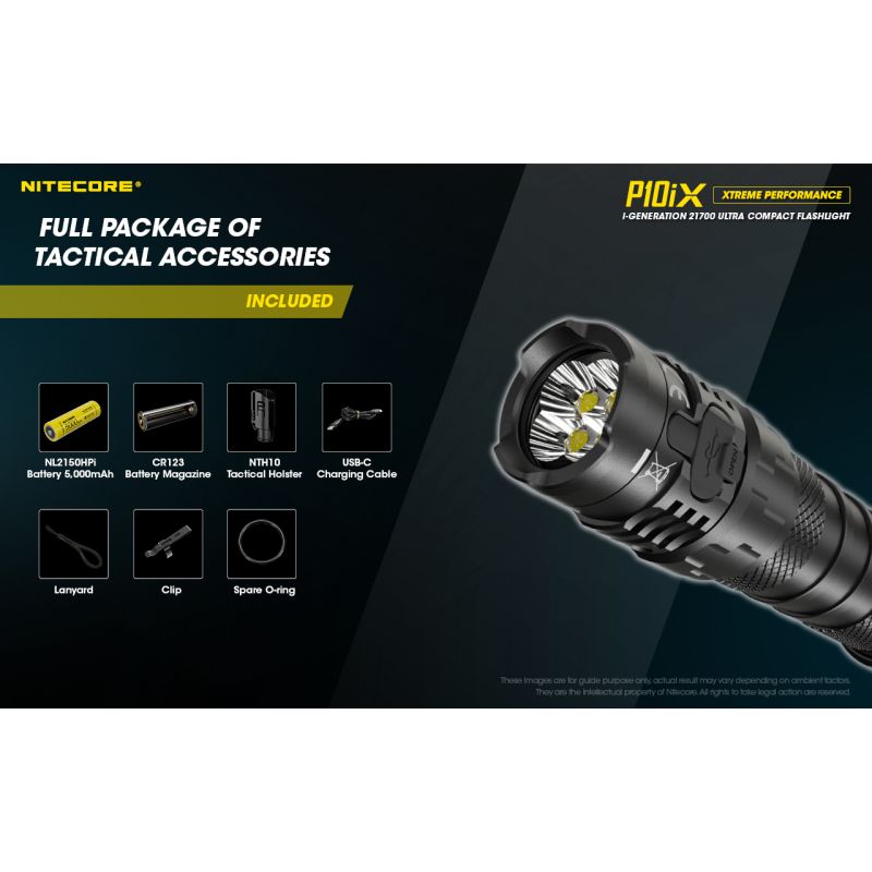 Nitecore P10iX stærk LED lommelygte 4000 lumen fleksibel batterivalg perfekt til udendørs og militær brug