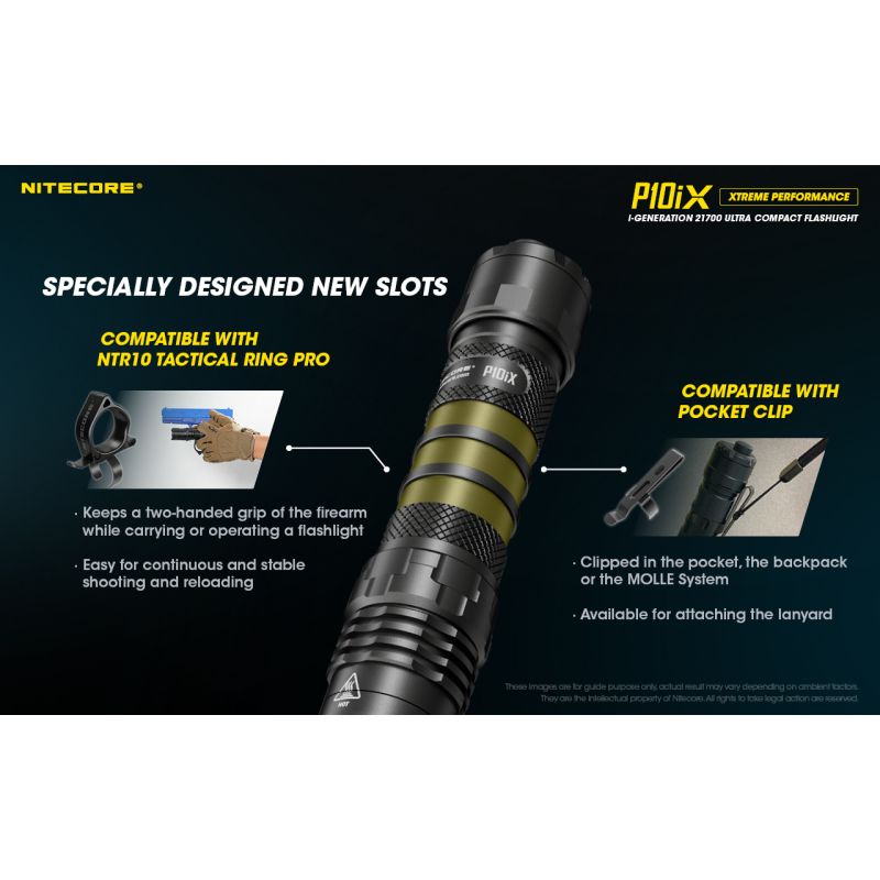 Nitecore P10iX stærk LED lommelygte 4000 lumen fleksibel batterivalg perfekt til udendørs og militær brug
