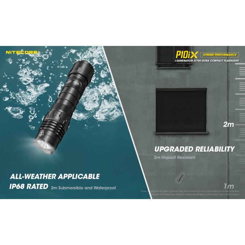 Nitecore P10iX stærk LED lommelygte 4000 lumen fleksibel batterivalg perfekt til udendørs og militær brug