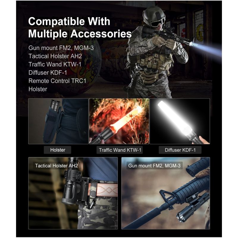 Klarus XT11GT PRO V2.0 3300 lumen Luminus SST-70 USB-C genopladelig vandtæt udendørs lommelygte