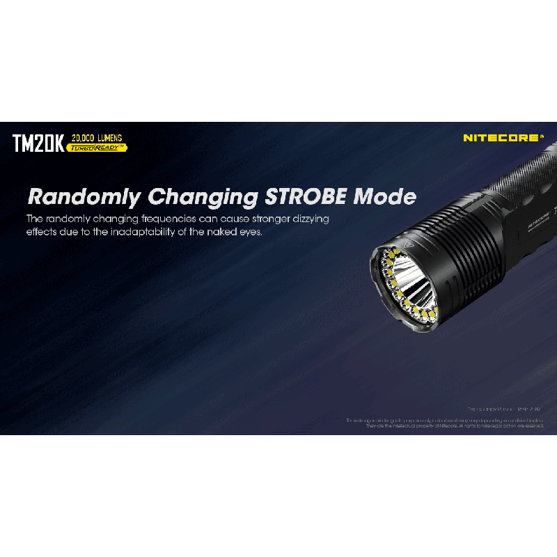 Nitecore TM20K LED-lommelygte 20000 lumen USB-C genopladelig letvægts højintensitets campingudstyr