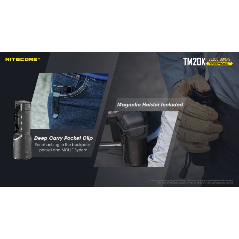 Nitecore TM20K LED-lommelygte 20000 lumen USB-C genopladelig letvægts højintensitets campingudstyr