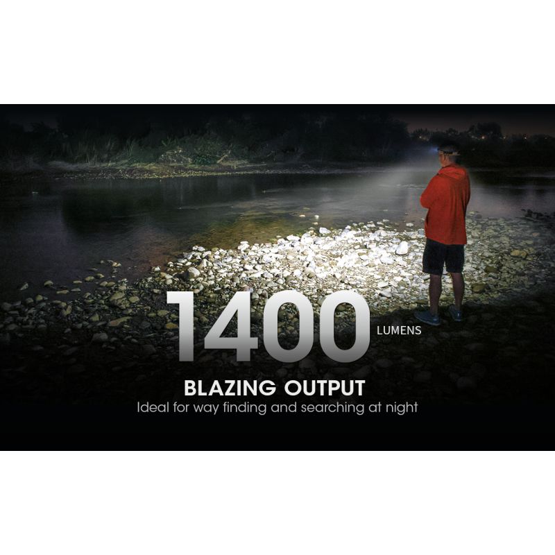 NITECORE NU43 genopladelig pandelampe 3400mAh batteri kraftig belysning 1400 lumen hvidt rødt lys til camping