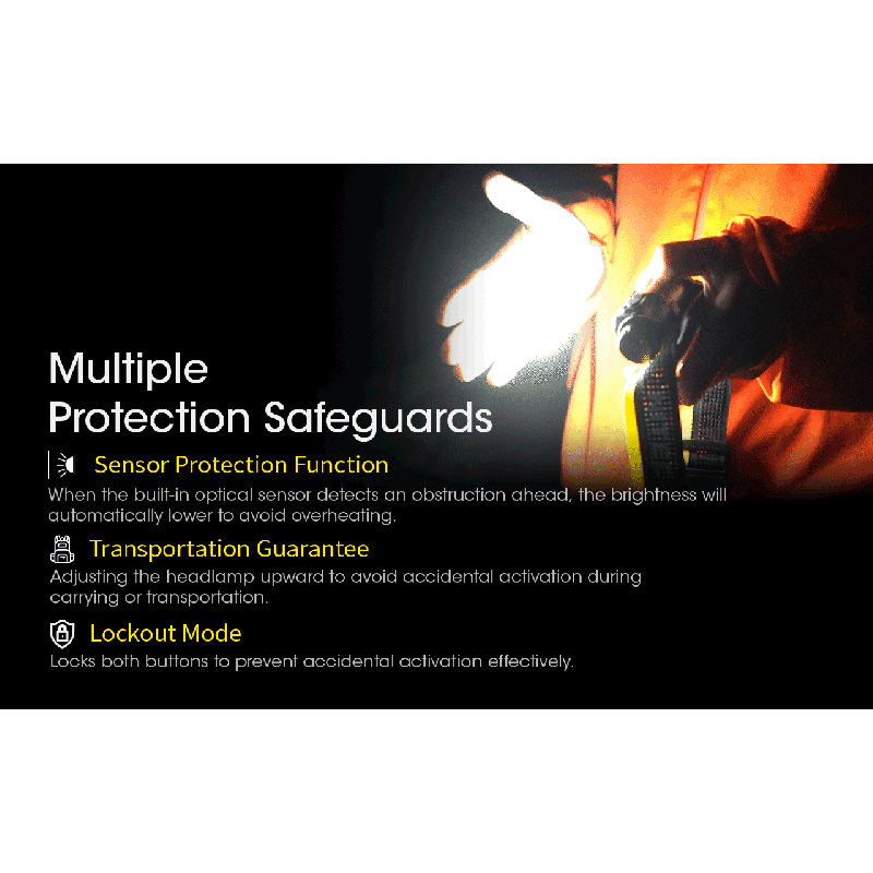 NITECORE NU43 genopladelig pandelampe 3400mAh batteri kraftig belysning 1400 lumen hvidt rødt lys til camping