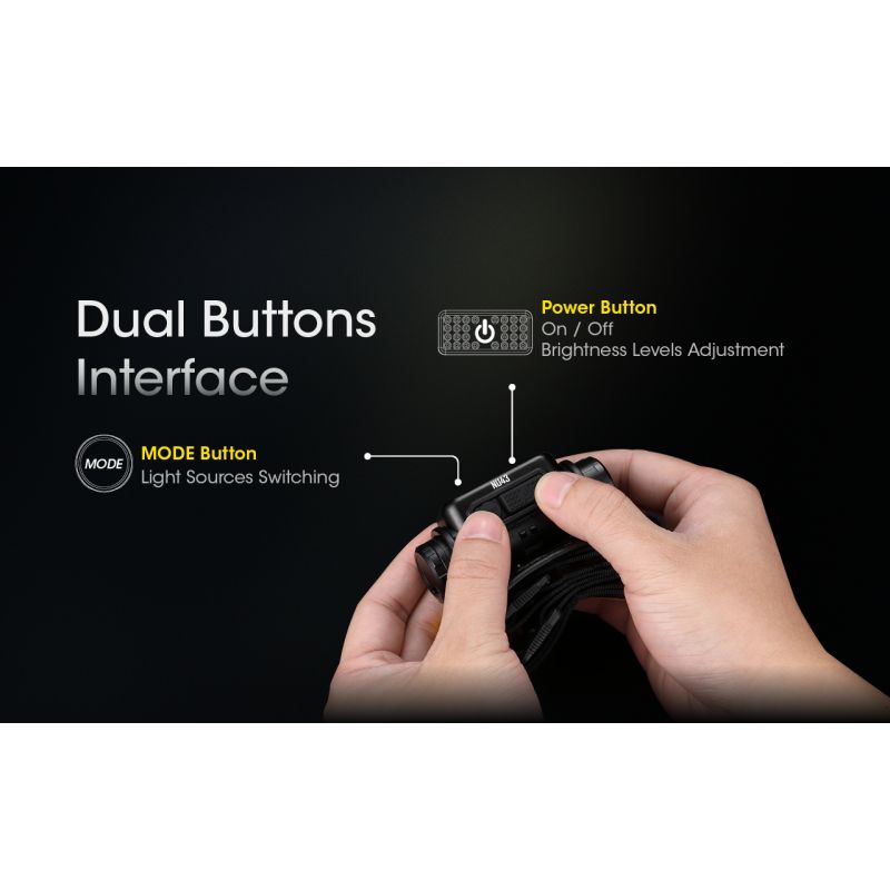 NITECORE NU43 genopladelig pandelampe 3400mAh batteri kraftig belysning 1400 lumen hvidt rødt lys til camping