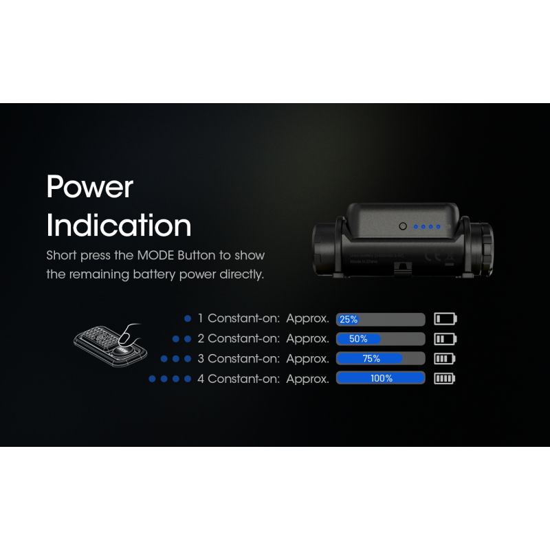 NITECORE NU43 genopladelig pandelampe 3400mAh batteri kraftig belysning 1400 lumen hvidt rødt lys til camping