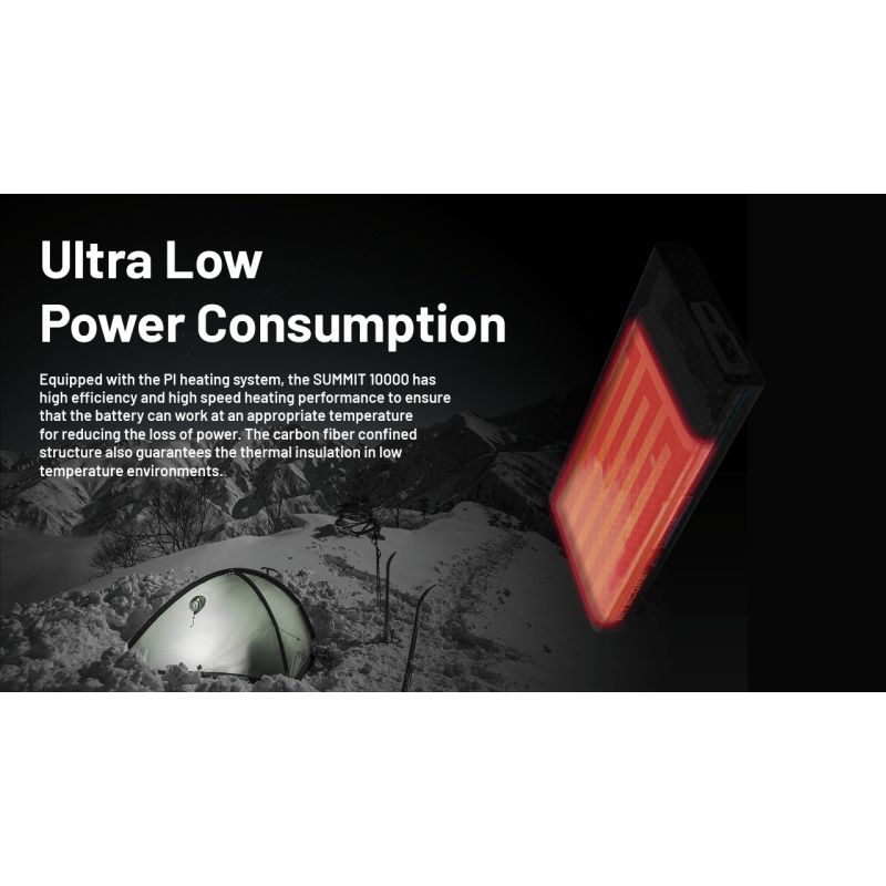 Nitecore Summit 10000 Powerbank: Ekstrem kulde -40°C mobil oplader med varmefunktion & QC/PD USB-C letvægts IPX5
