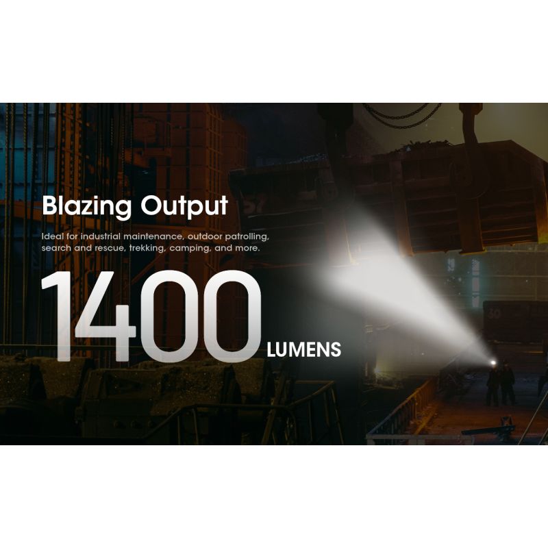 Nitecore NU50 kraftig 1400 lumen genopladelig LED-forlygte til vandreture og søgning med lang batteritid