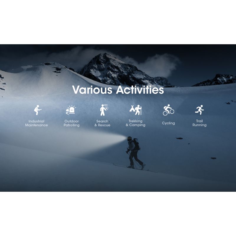 Nitecore NU50 kraftig 1400 lumen genopladelig LED-forlygte til vandreture og søgning med lang batteritid