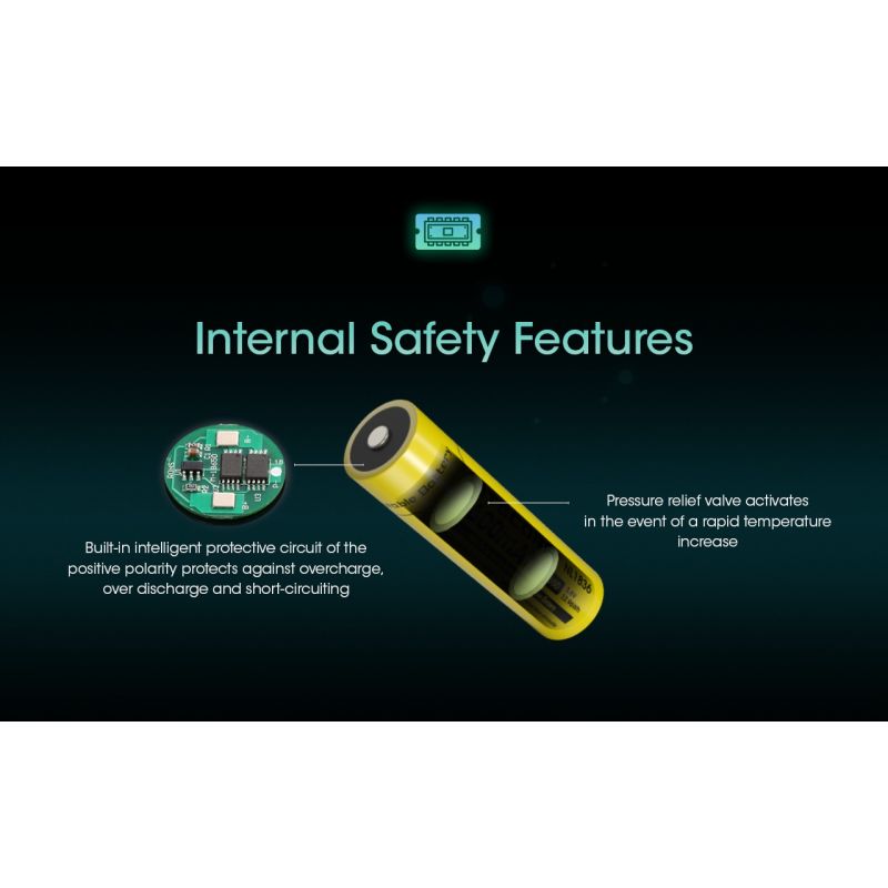 Nitecore 18650 NL1836 3600mAh Li-ion genopladeligt batteri | Smart beskyttelse til lommelygte