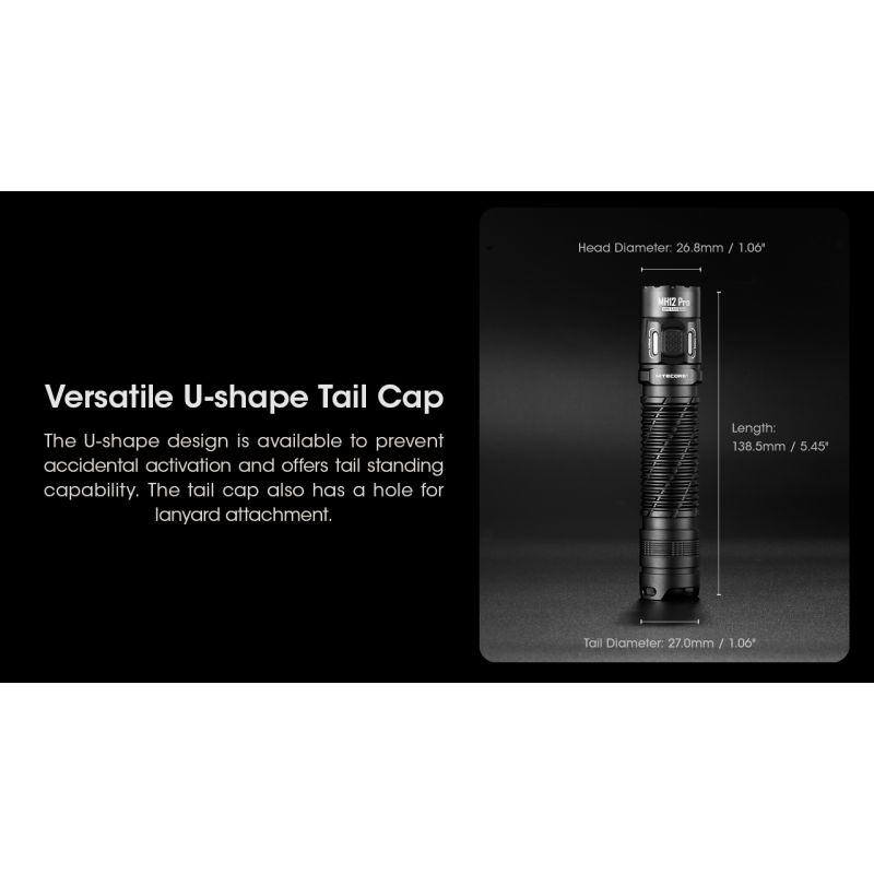 Nitecore MH12 Pro 3300 Lumen USB-C genopladelig lommelygte til udendørs eventyr og natlige vandreture