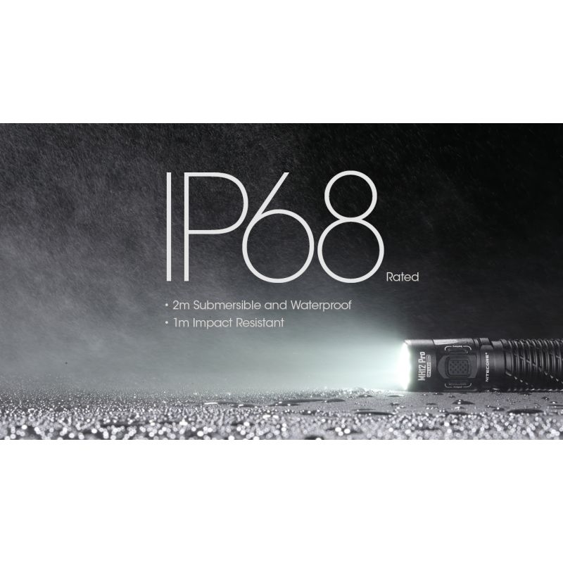 Nitecore MH12 Pro 3300 Lumen USB-C genopladelig lommelygte til udendørs eventyr og natlige vandreture