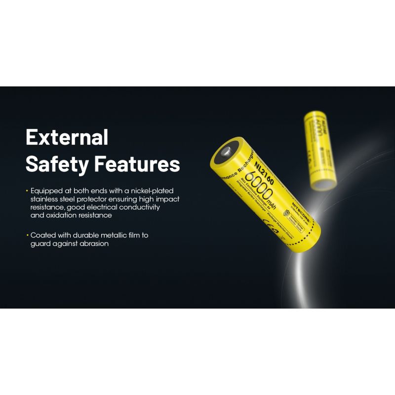 NITECORE NL2140HP 21700 Li-ion batteri 4000mAh 3.6V til høj-dræn enheder LED lommelygter og digitalkameraer