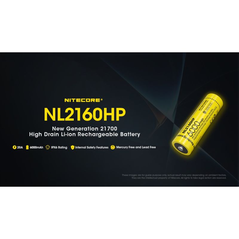 Oplev NITECORE NL2160HP 6000mAh 3.6V kompakt 21700 USB-C Li-ion batteri til elektronik og camping
