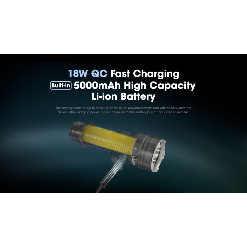 Nitecore TM9K PRO 9900 Lumen kraftig genopladelig USB-C lygte til eftersøgning og redning robust konstruktion