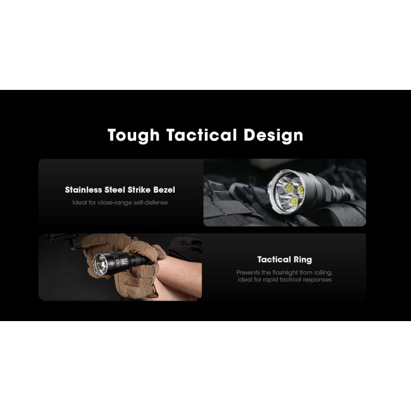 Nitecore TM9K PRO 9900 Lumen kraftig genopladelig USB-C lygte til eftersøgning og redning robust konstruktion