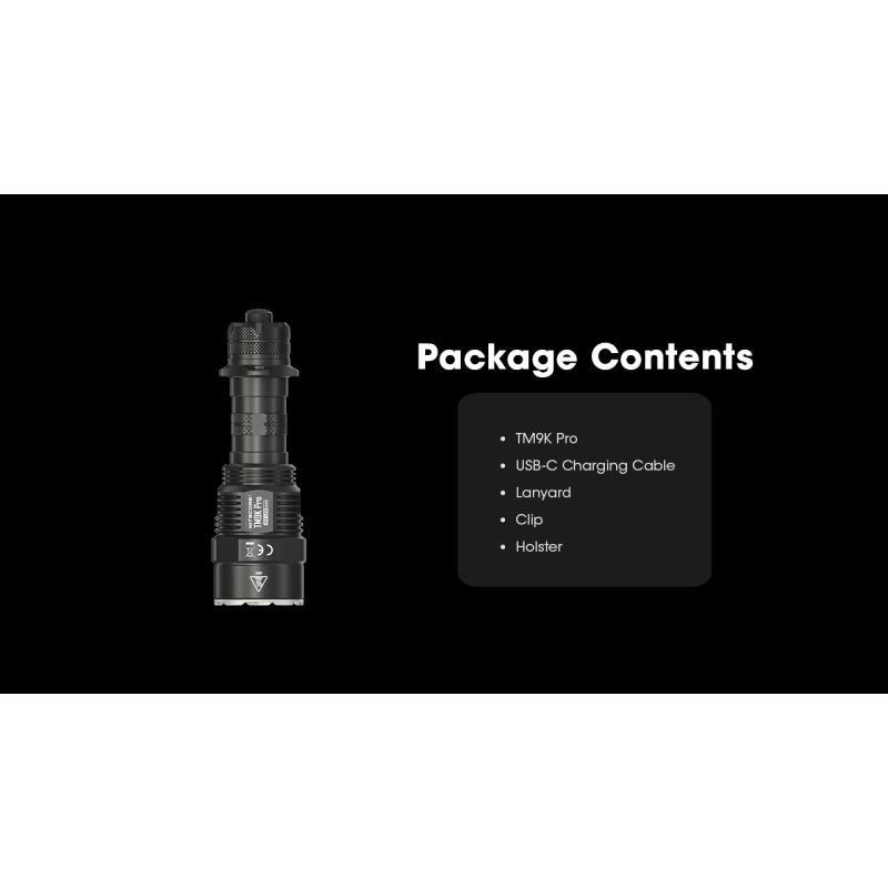 Nitecore TM9K PRO 9900 Lumen kraftig genopladelig USB-C lygte til eftersøgning og redning robust konstruktion
