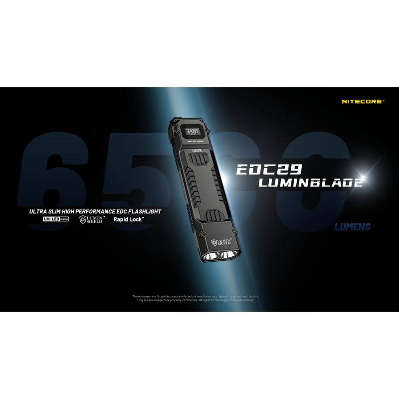 NITECORE EDC29 6500 lumen USB-C genopladelig lommelygte camping og hverdagens bærbar med justerbare niveauer