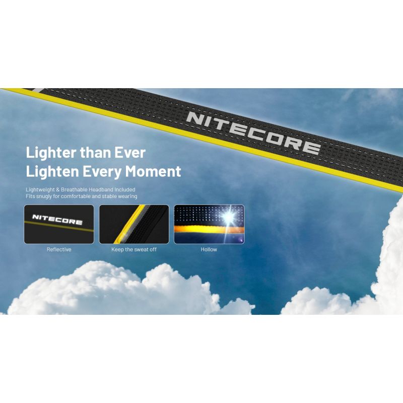 NITECORE NU25 MCT kompakt LED forlygte 400 lumens dual beam USB-C opladning ideel til eventyrer udendørs belysning