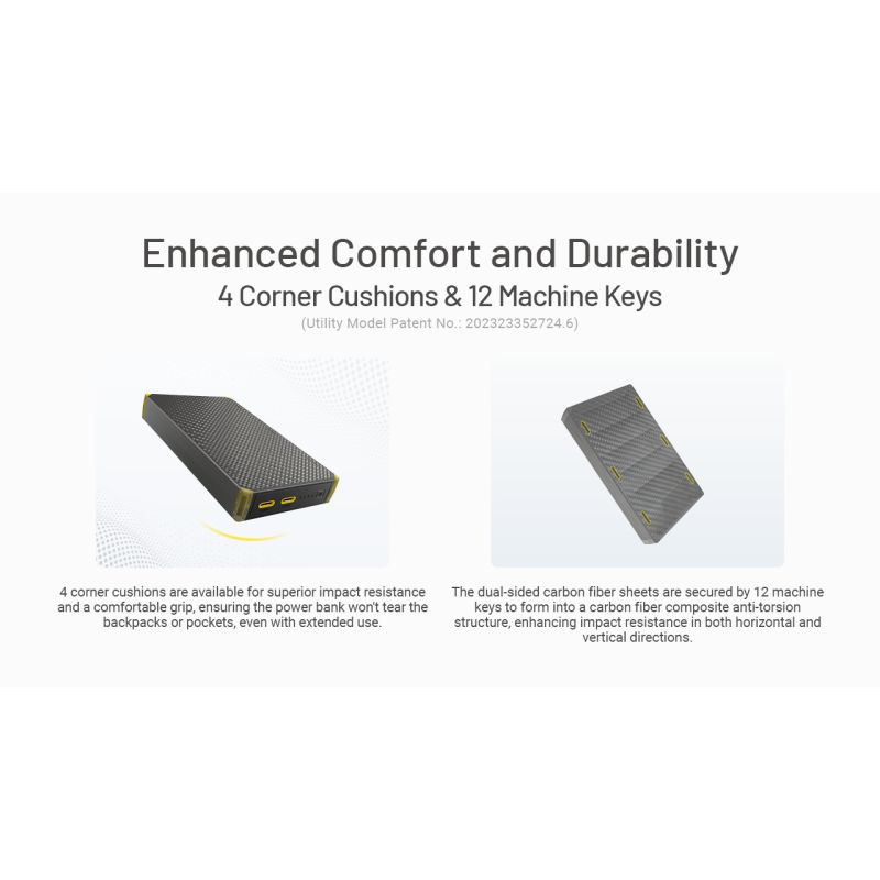 Nitecore NB20000 Gen3 QC bærbar oplader 20000mAh letvægt kompakt høj kapacitet dobbelte USB-C porte rejseledsager