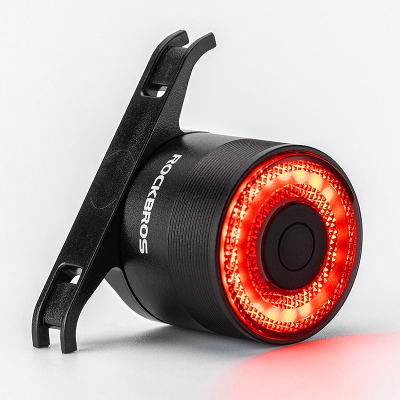 ROCKBROS Q3 cykelbaglygte til natcykling med smart bremsesensor IPX6 vandtæt til MTB og landevejscykel