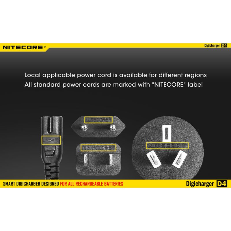 NITECORE D4 DELICHARGER LCD DISPLAY batteri oplader intelligent opladning Li-ion 18650 14500 26650 kompatibel