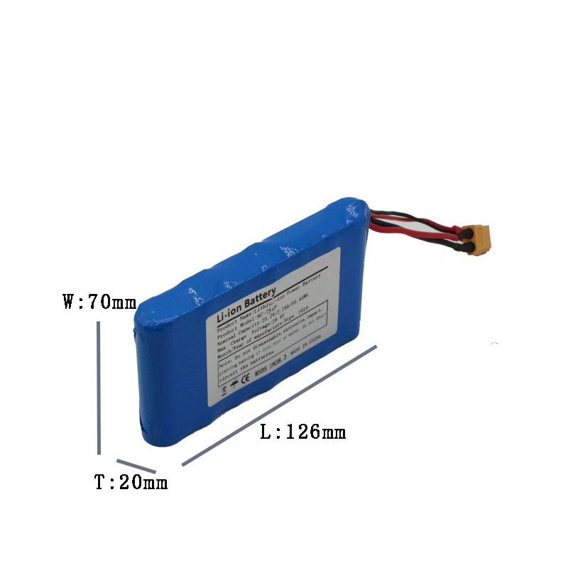 Højtydende 25,2V batteripakke 18650 Li-Ion letvægts løsning til skateboardtilbehør og fiskebord
