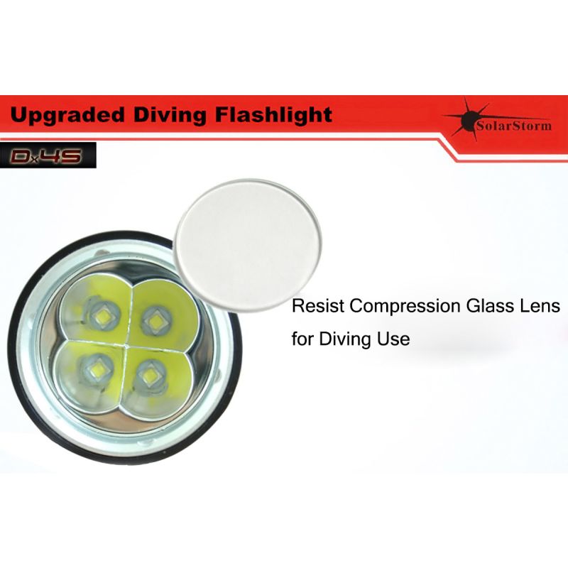 Oplev Solarstorm DX4S 4xU2 3200-lumen undervandslommelygte ideel til dykkerentusiaster med holdbar IPX8 design