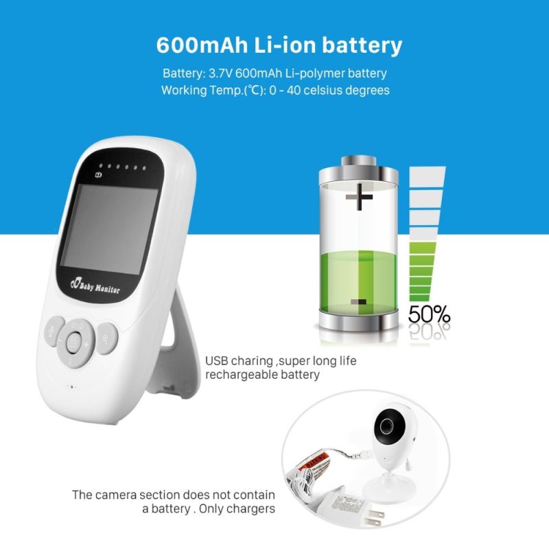 Oplev ro i sindet med SP880 trådløst video babyalarm 24 tommer LCD tovejs audio højopløsningsvideo infrarød nattesyn