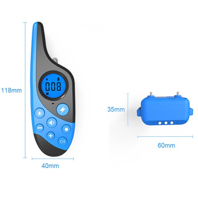 Vandtæt genopladeligt hundetræningshalsbånd med fjernbetjening og LCD-skærm til effektiv lydighedstræning