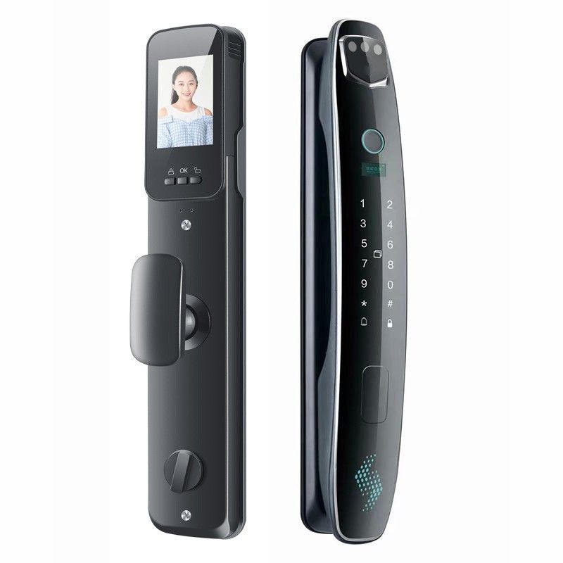3D Face Smart Dørlås Sikkerhedskamera Monitor Intelligent Fingeraftryk Adgangskode Biometrisk Nøgleoplåsning