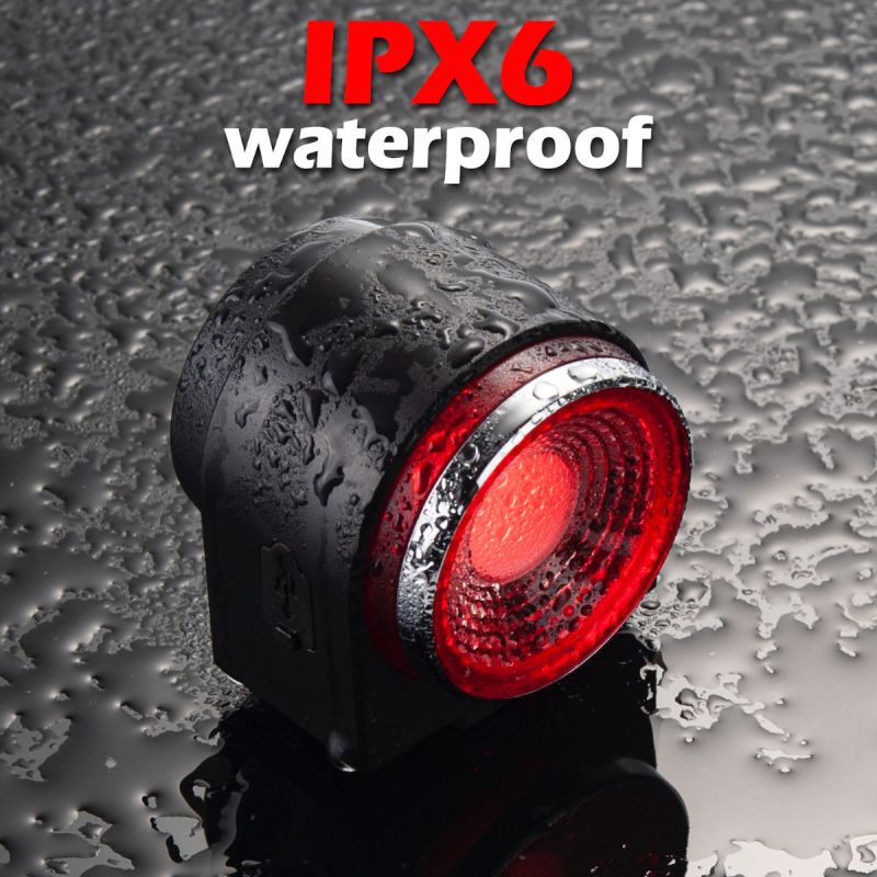 ANTUSI A8 cykel baglygte og tyverialarm med automatisk bremse for cyklingsikkerhed og synlighed på ture