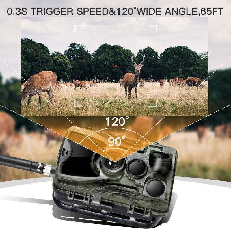 HC801M Trail Wildlife Camera 20MP 1080P med 2G MMS SMS Perfekt til Vildtfotografi og Naturobservation