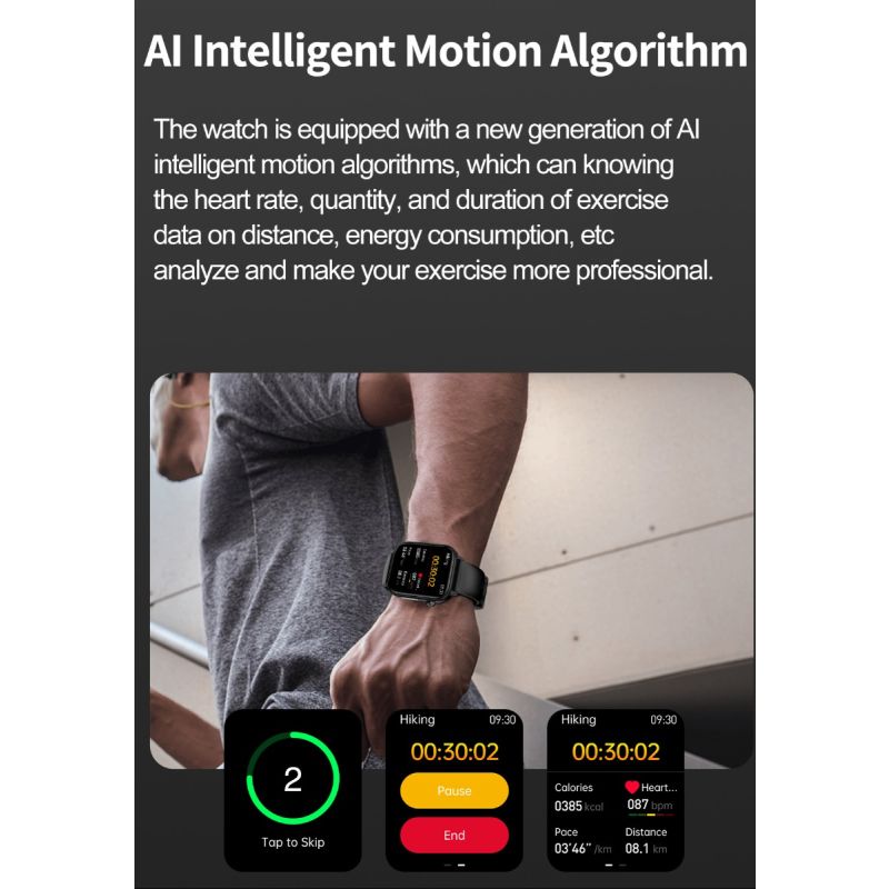 ET570 Blodglukose Smartwatch EKG Puls Blodtryk – Dit Sundhedsovervågningsur i Dansk Design!