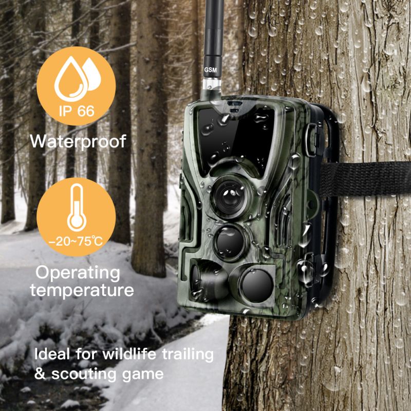 HC801M Trail Wildlife Camera 20MP 1080P med 2G MMS SMS Perfekt til Vildtfotografi og Naturobservation