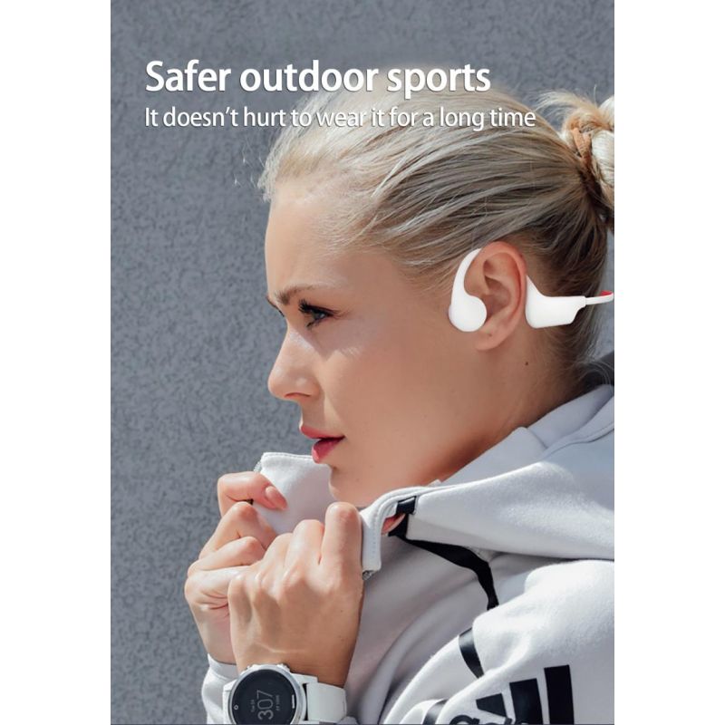 Knogleledning Svømmeøretelefoner 16GB Musiklager IP68 Vandtæt Trådløse Bluetooth Sportshovedtelefoner SwimMP3