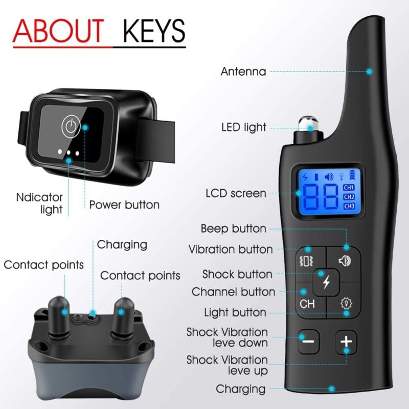 Ny Elektrisk Hundetræningskrave til Små Mellemstore Store Hunde med Justerbare Træningsmuligheder Gøkontrol