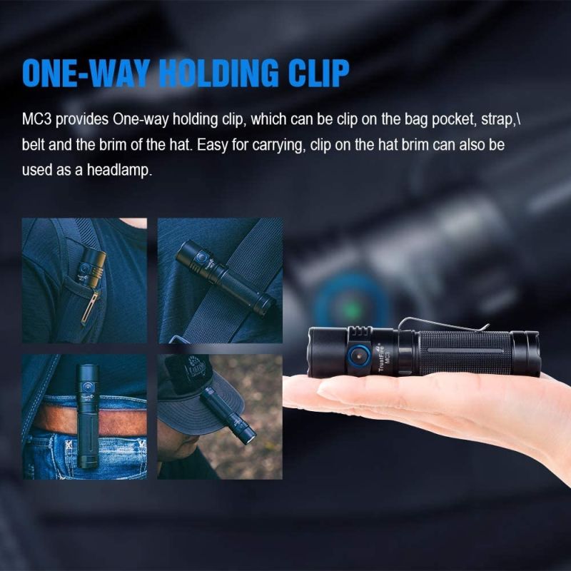 TrustFire MC3 XHP50 2500 lumen LED lommelygte USB magnetisk opladning IP68 vandtæt outdoor lyseffekt