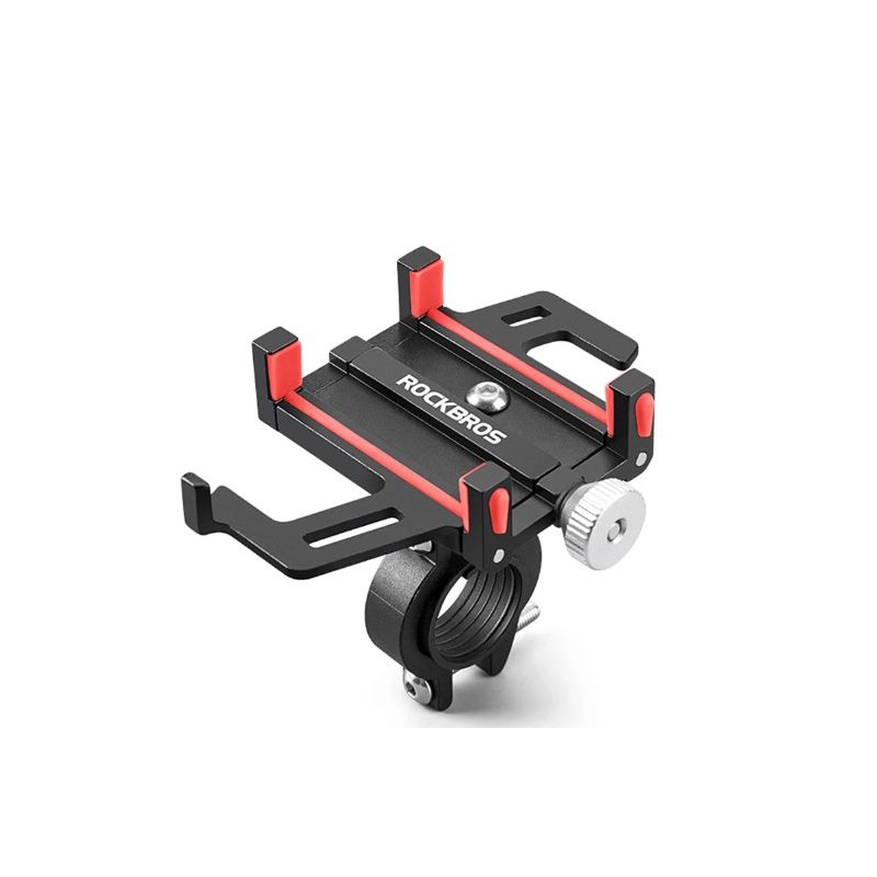 ROCKBROS telefonholder til motorcykel elcykel CNC aluminiumslegering slidstærk 5 kløer justerbar smartphoneholder