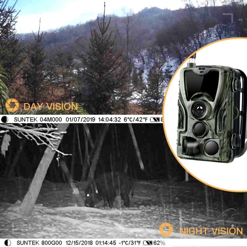 HC801M Trail Wildlife Camera 20MP 1080P med 2G MMS SMS Perfekt til Vildtfotografi og Naturobservation