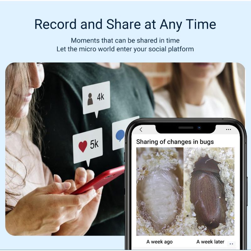 Oplev APEXEL 200X mikroskop linse med CPL LED lys til iPhone Samsung smartphones for naturudforskning