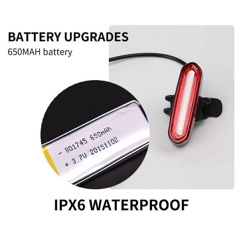 Ny USB genopladelig cykel baglygte med COB lampe til bypendlere højintensitets lys og langvarigt batteri