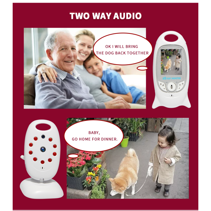 VB601 trådløs video babyalarm med natsyn og temperaturovervågning for ultimativ babysikkerhed og babykomfort